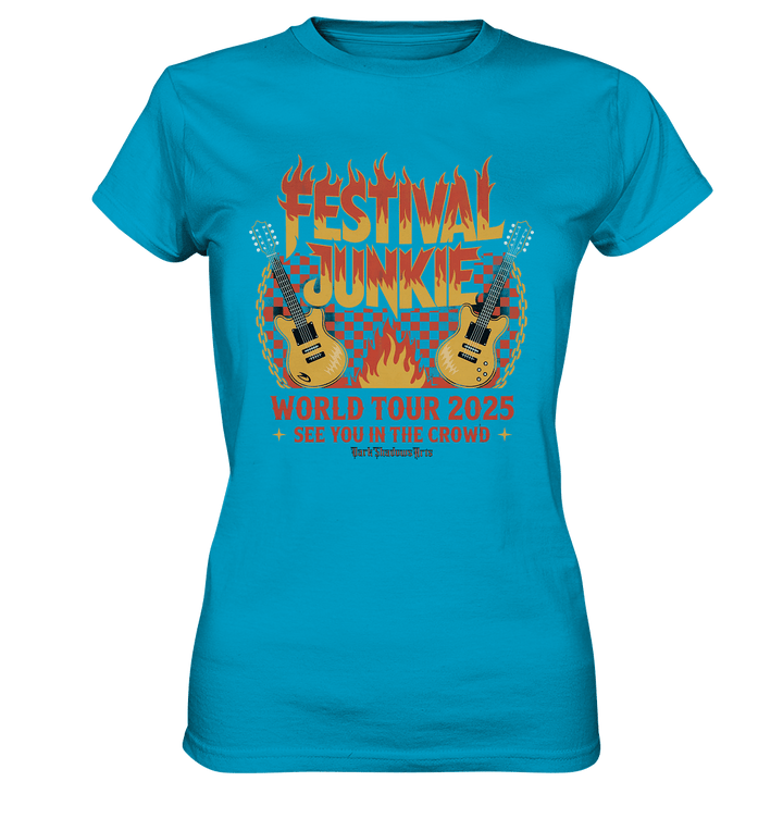 festival junkie - world tour 2025 - rock music passion - Ladies Premium Shirt | Lady - Shirts | Dark Shadows Arts