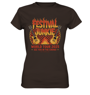 festival junkie - world tour 2025 - rock music passion - Ladies Premium Shirt | Lady - Shirts | Dark Shadows Arts