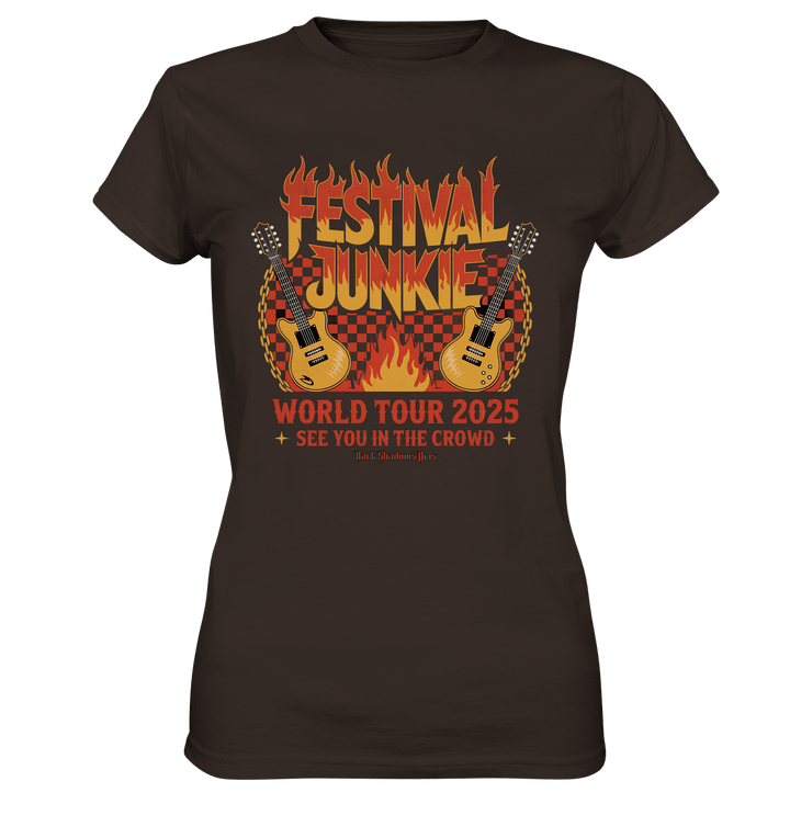festival junkie - world tour 2025 - rock music passion - Ladies Premium Shirt | Lady - Shirts | Dark Shadows Arts