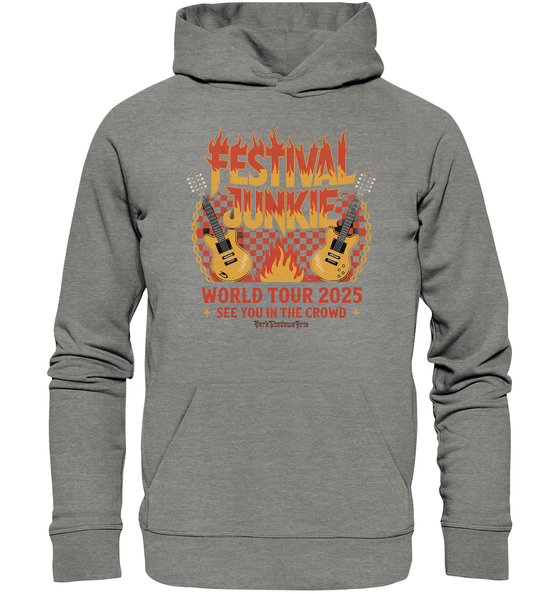 festival junkie - world tour 2025 - rock music passion - Organic Hoodie | Hoodies | Dark Shadows Arts