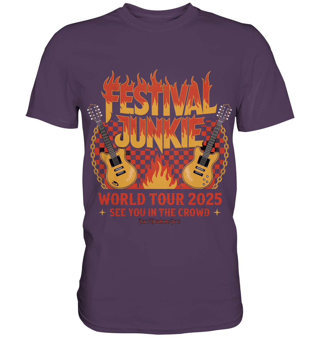 festival junkie - world tour 2025 - rock music passion - Premium Shirt | Unisex - Shirts | Dark Shadows Arts