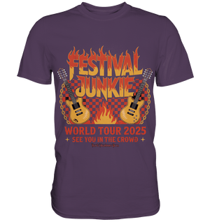 festival junkie - world tour 2025 - rock music passion - Premium Shirt | Unisex - Shirts | Dark Shadows Arts