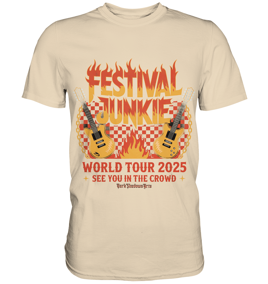 festival junkie - world tour 2025 - rock music passion - Premium Shirt | Unisex - Shirts | Dark Shadows Arts