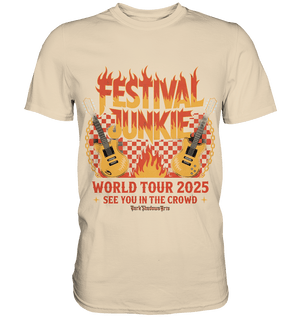 festival junkie - world tour 2025 - rock music passion - Premium Shirt | Unisex - Shirts | Dark Shadows Arts