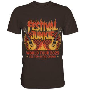 festival junkie - world tour 2025 - rock music passion - Premium Shirt | Unisex - Shirts | Dark Shadows Arts