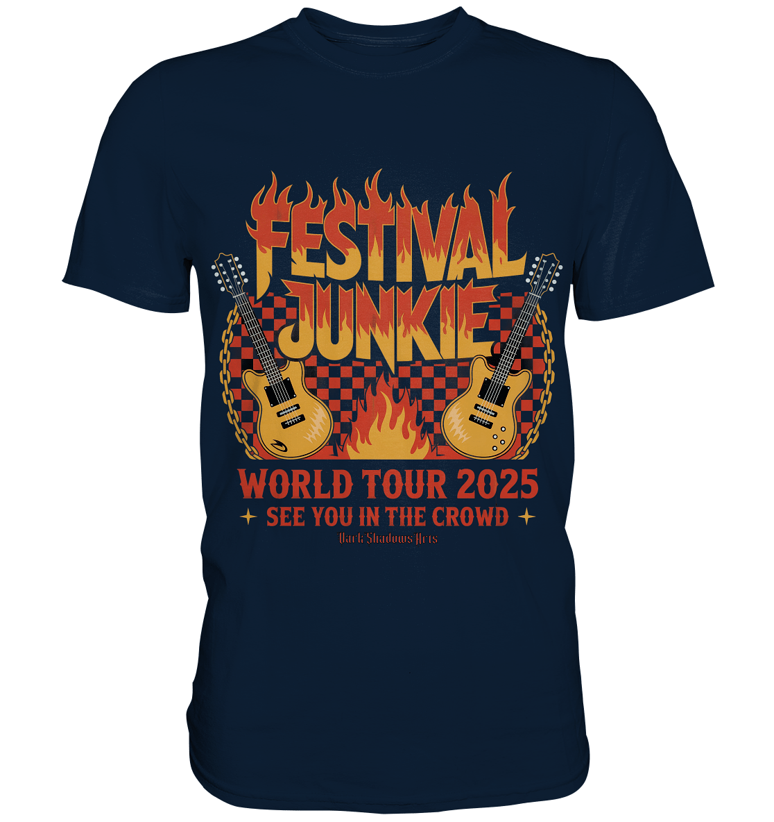 festival junkie - world tour 2025 - rock music passion - Premium Shirt | Unisex - Shirts | Dark Shadows Arts