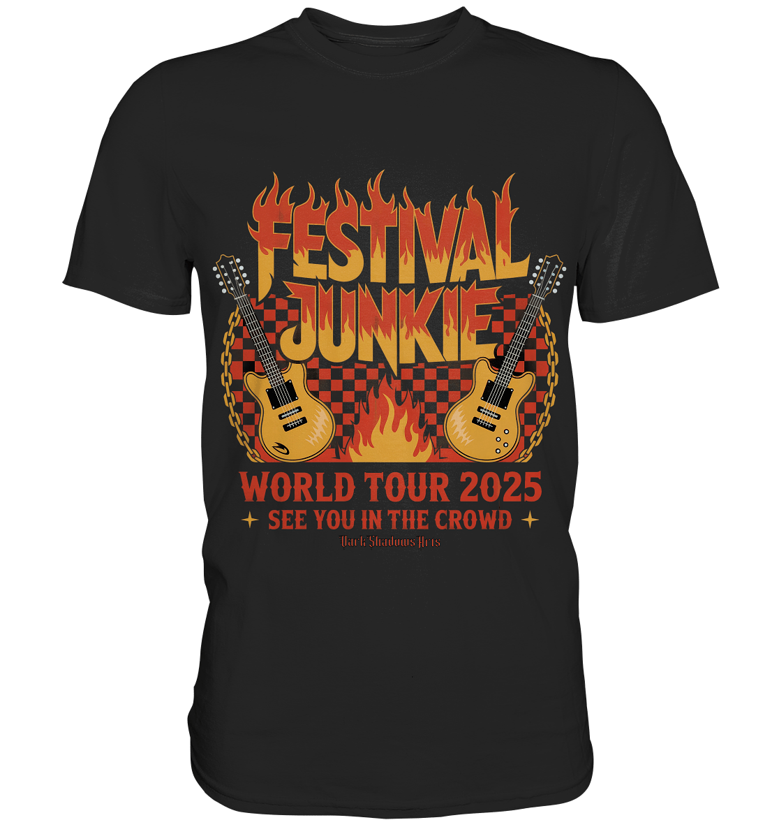 festival junkie - world tour 2025 - rock music passion - Premium Shirt | Unisex - Shirts | Dark Shadows Arts