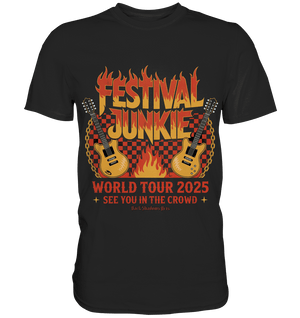festival junkie - world tour 2025 - rock music passion - Premium Shirt | Unisex - Shirts | Dark Shadows Arts