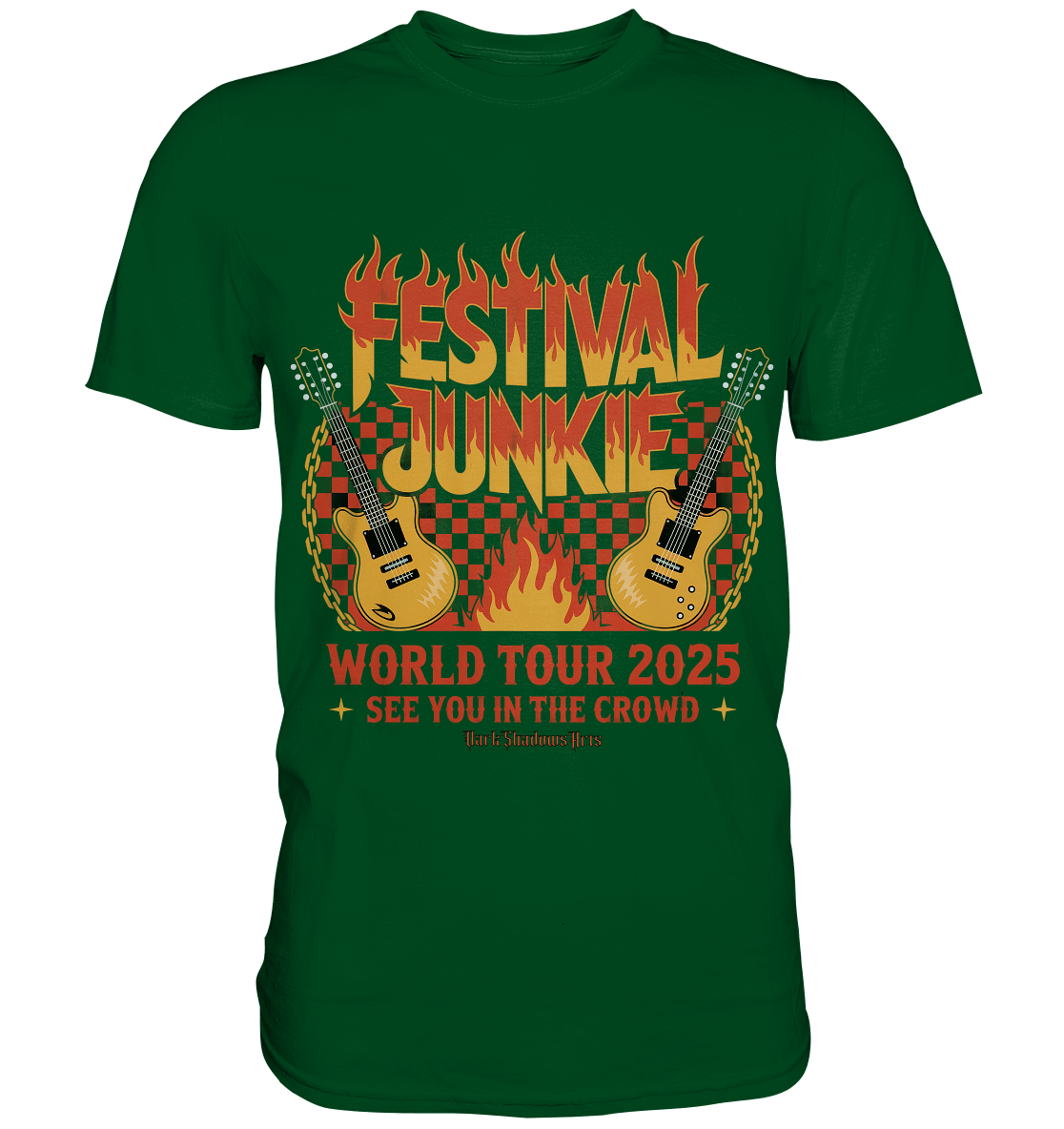festival junkie - world tour 2025 - rock music passion - Premium Shirt | Unisex - Shirts | Dark Shadows Arts