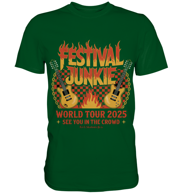 festival junkie - world tour 2025 - rock music passion - Premium Shirt | Unisex - Shirts | Dark Shadows Arts
