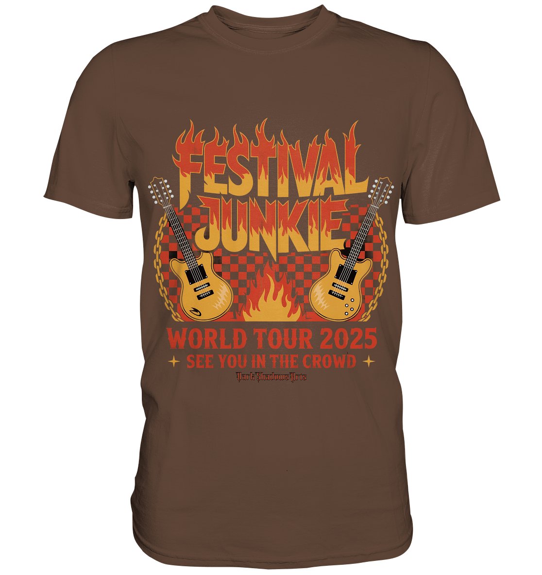 festival junkie - world tour 2025 - rock music passion - Premium Shirt | Unisex - Shirts | Dark Shadows Arts