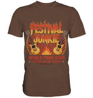 festival junkie - world tour 2025 - rock music passion - Premium Shirt | Unisex - Shirts | Dark Shadows Arts