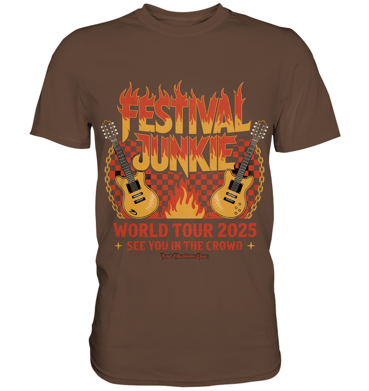 festival junkie - world tour 2025 - rock music passion - Premium Shirt | Unisex - Shirts | Dark Shadows Arts