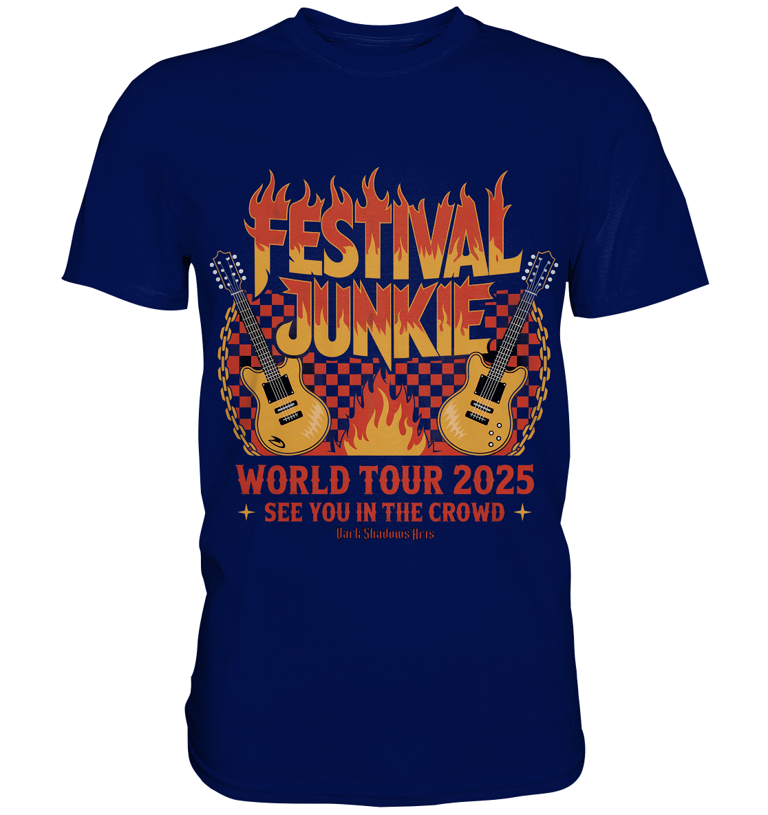 festival junkie - world tour 2025 - rock music passion - Premium Shirt | Unisex - Shirts | Dark Shadows Arts