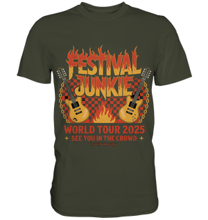 festival junkie - world tour 2025 - rock music passion - Premium Shirt | Unisex - Shirts | Dark Shadows Arts