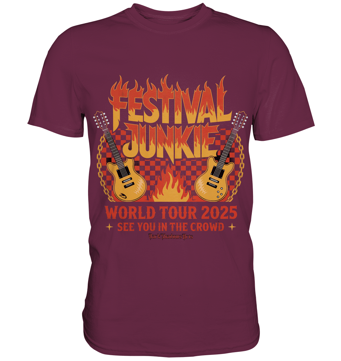 festival junkie - world tour 2025 - rock music passion - Premium Shirt | Unisex - Shirts | Dark Shadows Arts