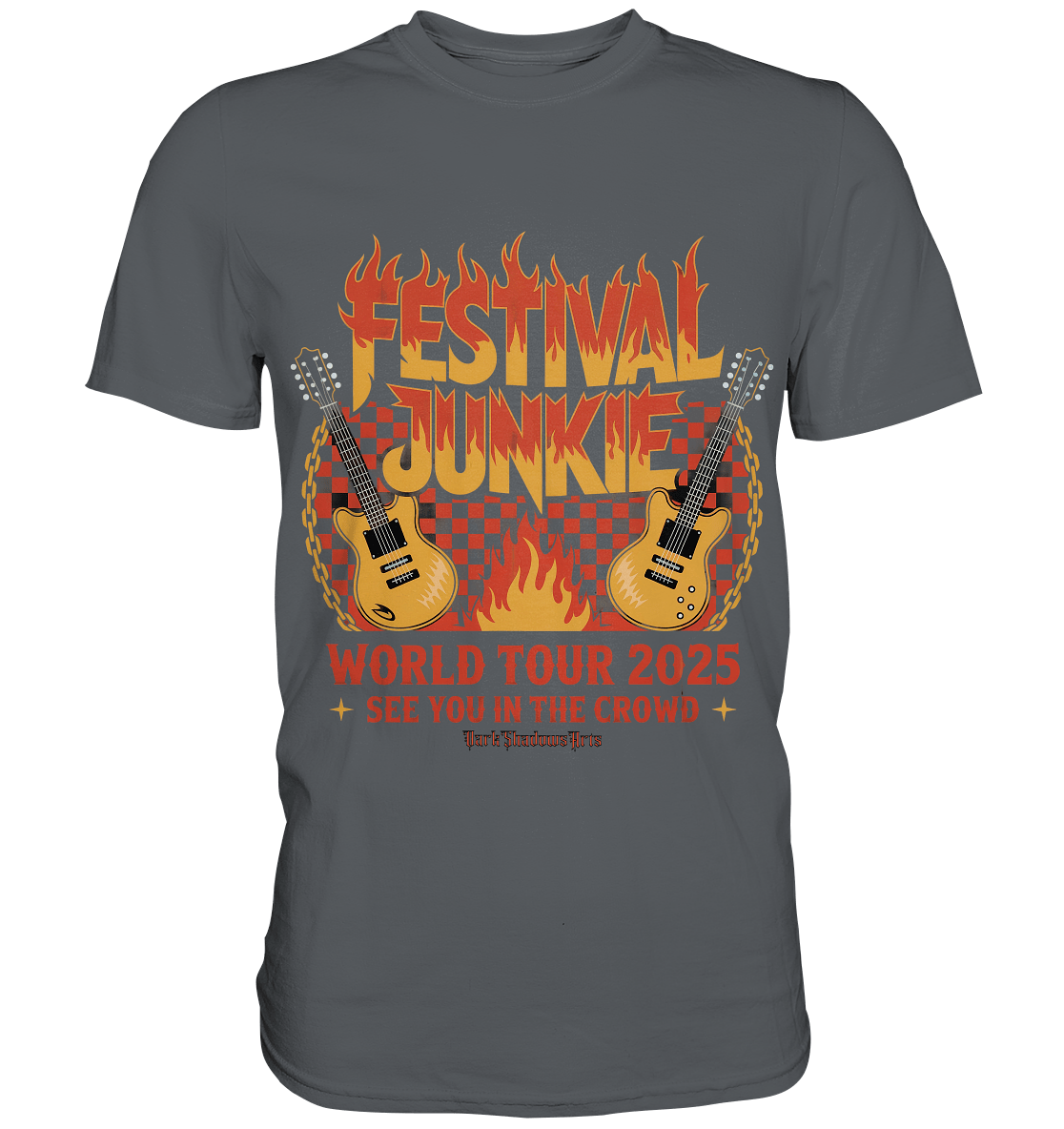 festival junkie - world tour 2025 - rock music passion - Premium Shirt | Unisex - Shirts | Dark Shadows Arts