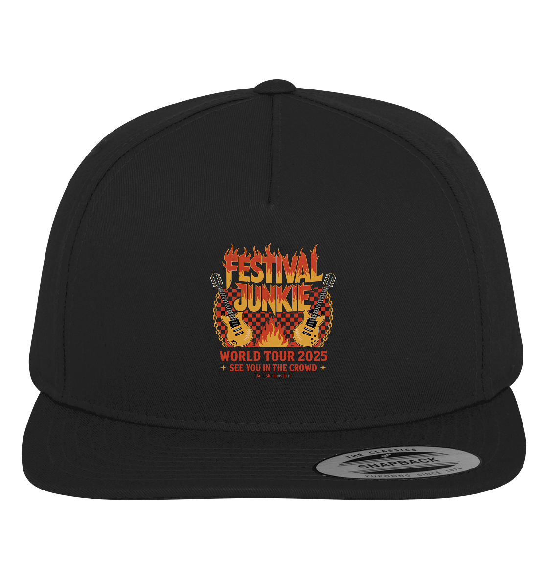 festival junkie - world tour 2025 - rock music passion - Premium Snapback | Kappen & Mützen | Dark Shadows Arts