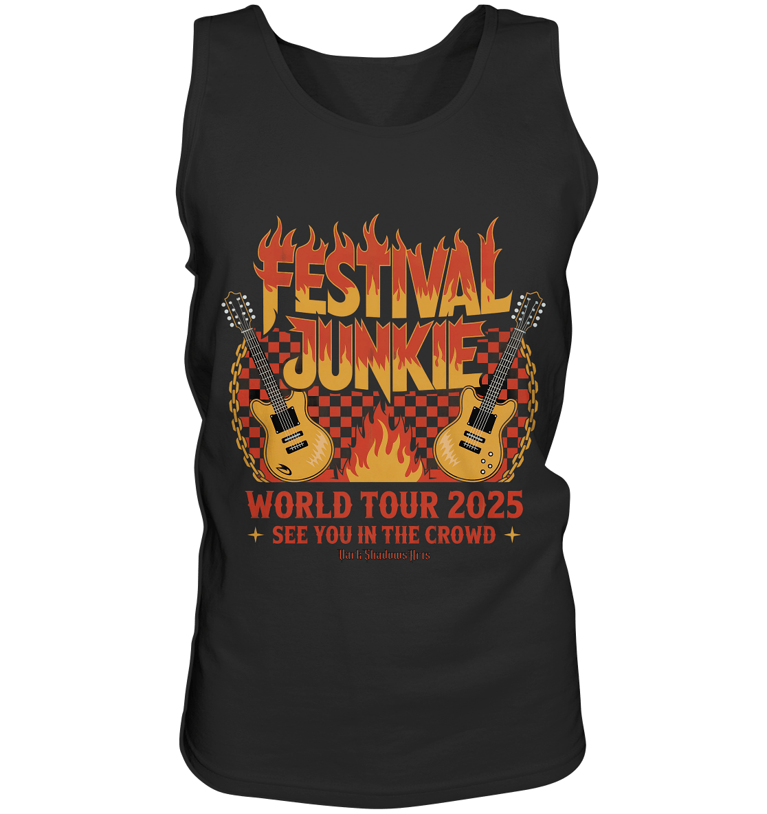 festival junkie - world tour 2025 - rock music passion - Relaxed Tank Top | Tank - Tops | Dark Shadows Arts