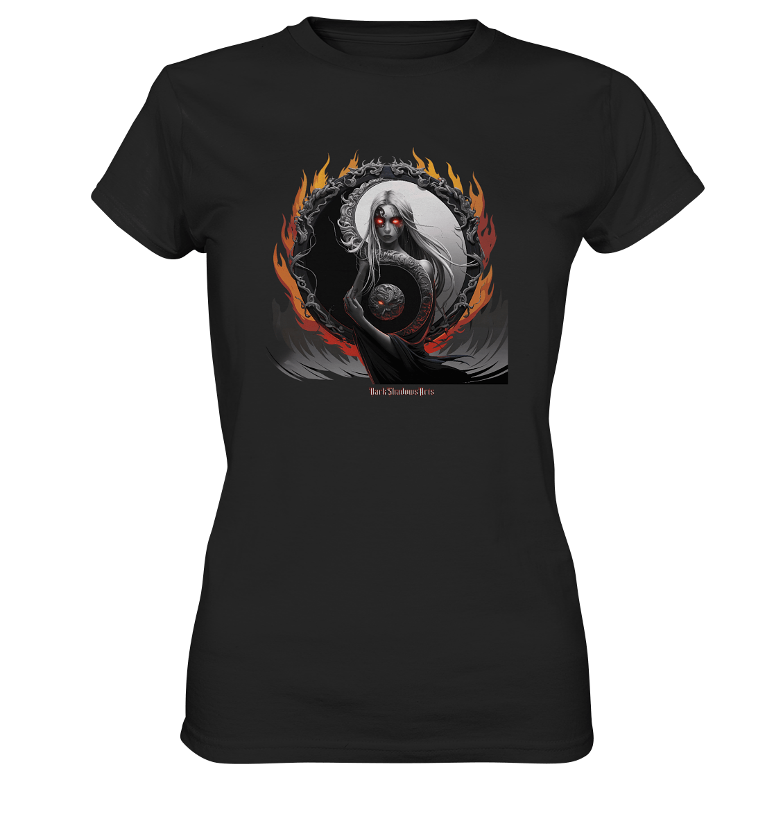 Flamebound Enigma - Yin - Yang Guardian - Ladies Premium Shirt | Lady - Shirts | Dark Shadows Arts