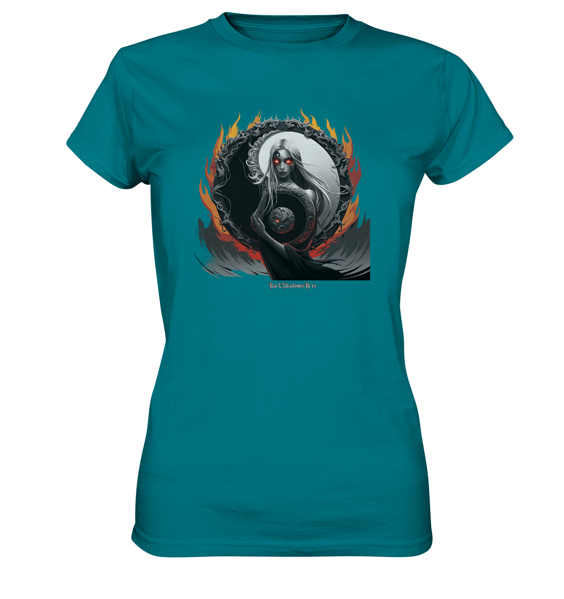 Flamebound Enigma - Yin - Yang Guardian - Ladies Premium Shirt | Lady - Shirts | Dark Shadows Arts