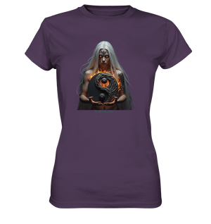 Flamebound Guardian - Silver - Haired Enchantress - Ladies Premium Shirt | Lady - Shirts | Dark Shadows Arts