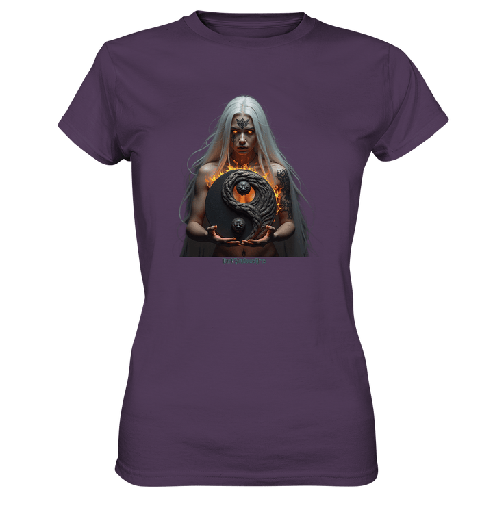 Flamebound Guardian - Silver - Haired Enchantress - Ladies Premium Shirt | Lady - Shirts | Dark Shadows Arts