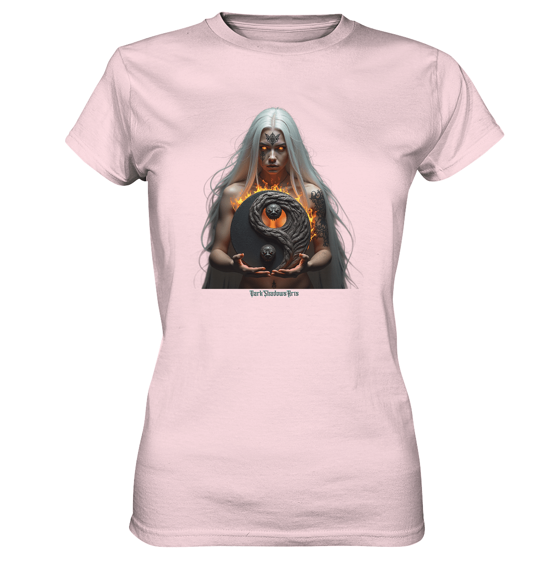 Flamebound Guardian - Silver - Haired Enchantress - Ladies Premium Shirt | Lady - Shirts | Dark Shadows Arts