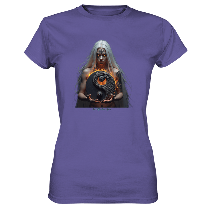 Flamebound Guardian - Silver - Haired Enchantress - Ladies Premium Shirt | Lady - Shirts | Dark Shadows Arts