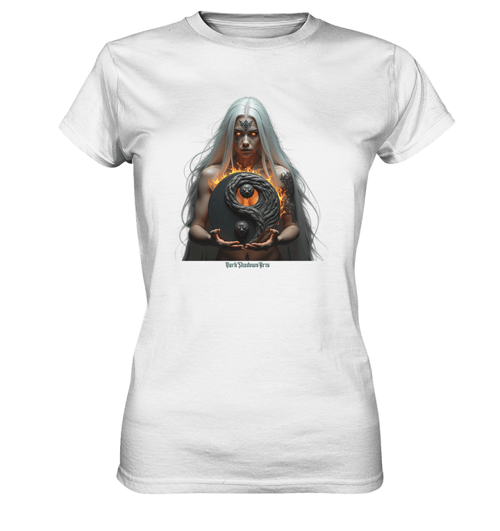 Flamebound Guardian - Silver - Haired Enchantress - Ladies Premium Shirt | Lady - Shirts | Dark Shadows Arts