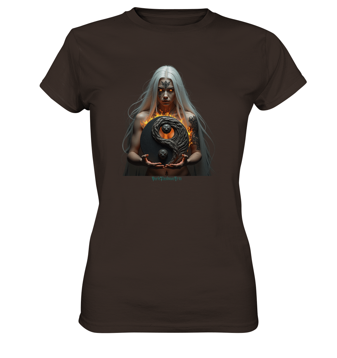Flamebound Guardian - Silver - Haired Enchantress - Ladies Premium Shirt | Lady - Shirts | Dark Shadows Arts