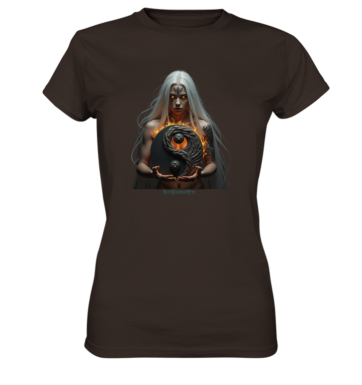 Flamebound Guardian - Silver - Haired Enchantress - Ladies Premium Shirt | Lady - Shirts | Dark Shadows Arts