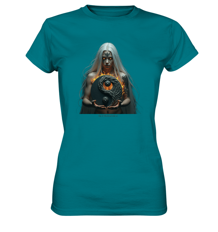 Flamebound Guardian - Silver - Haired Enchantress - Ladies Premium Shirt | Lady - Shirts | Dark Shadows Arts