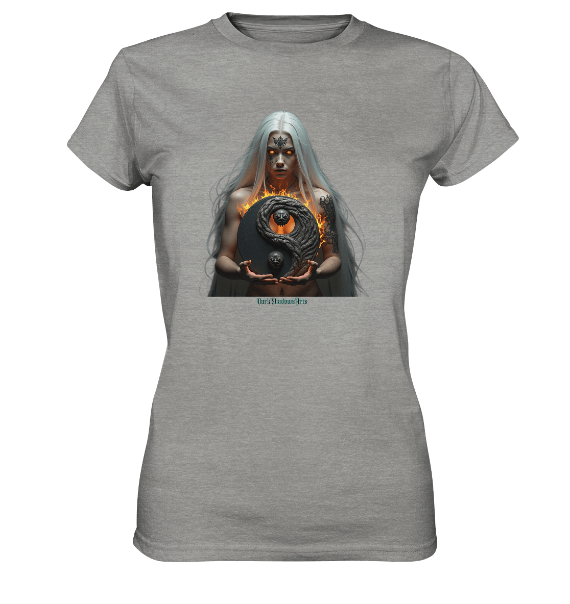 Flamebound Guardian - Silver - Haired Enchantress - Ladies Premium Shirt | Lady - Shirts | Dark Shadows Arts