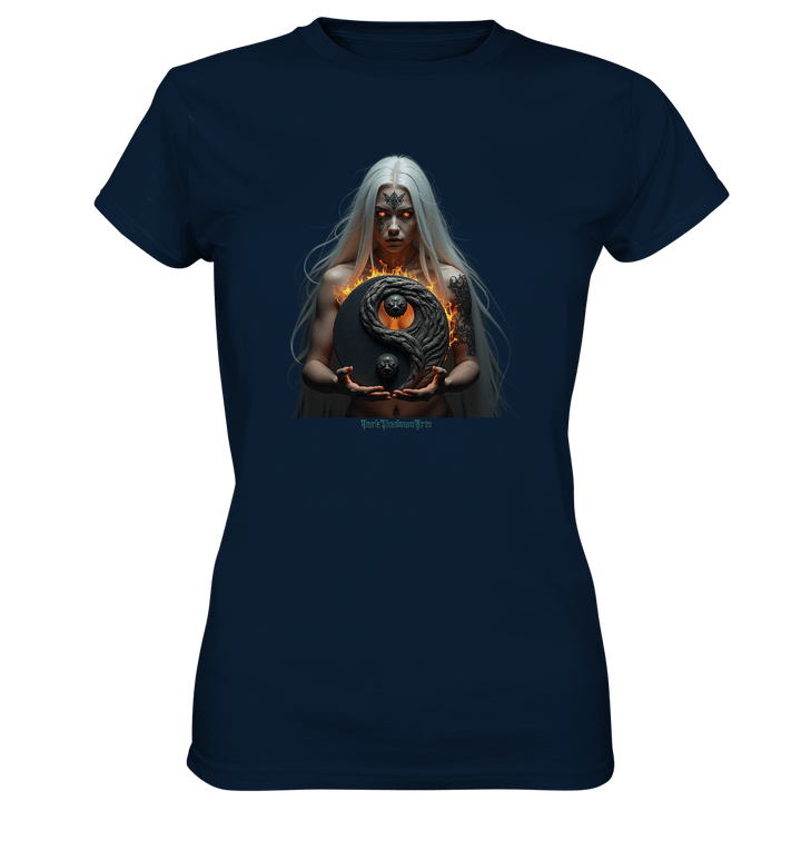 Flamebound Guardian - Silver - Haired Enchantress - Ladies Premium Shirt | Lady - Shirts | Dark Shadows Arts