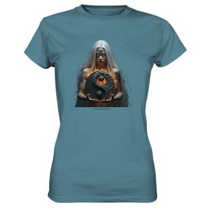Flamebound Guardian - Silver - Haired Enchantress - Ladies Premium Shirt | Lady - Shirts | Dark Shadows Arts
