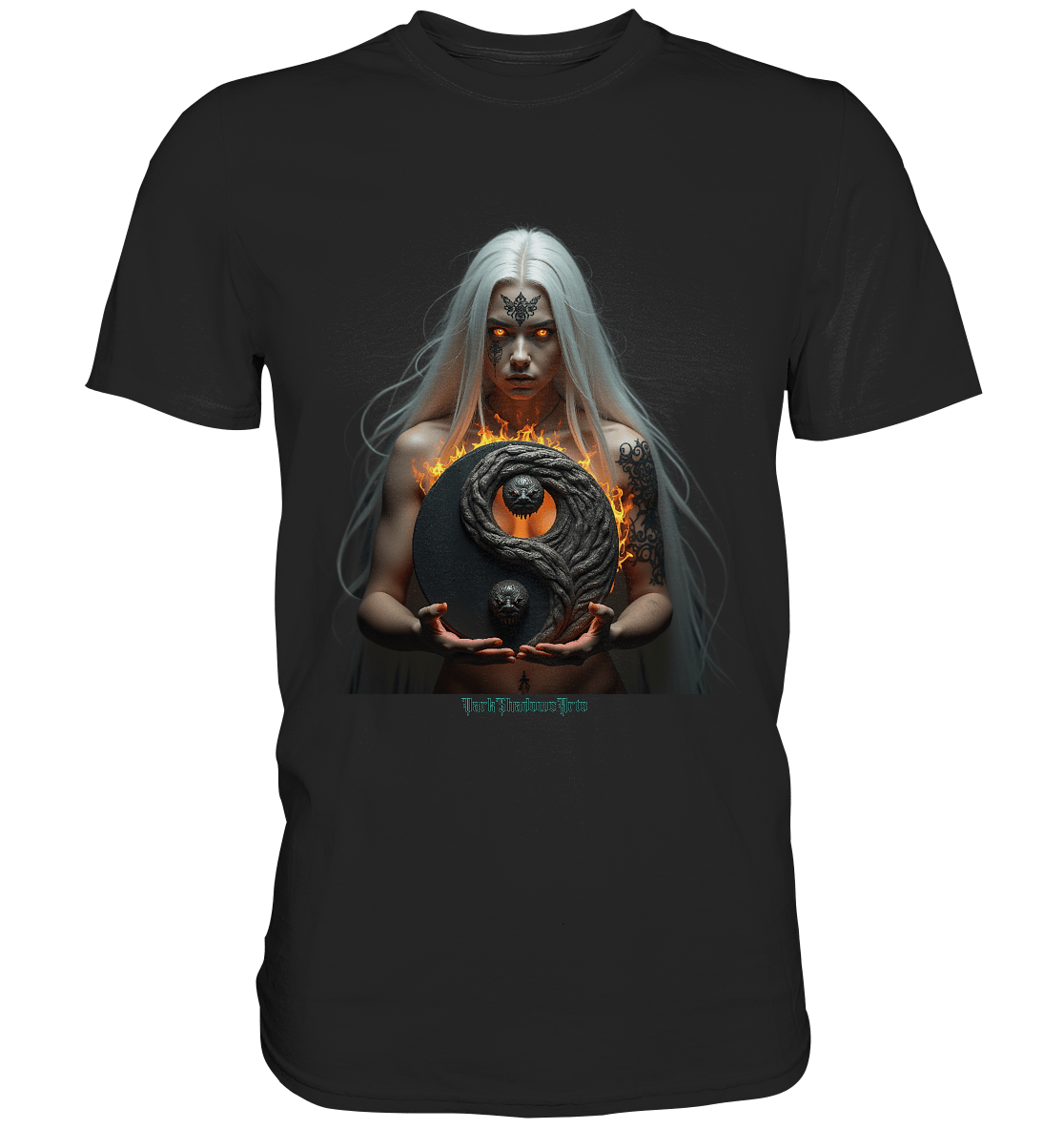 Flamebound Guardian - Silver - Haired Enchantress - Premium Shirt | Unisex - Shirts | Dark Shadows Arts