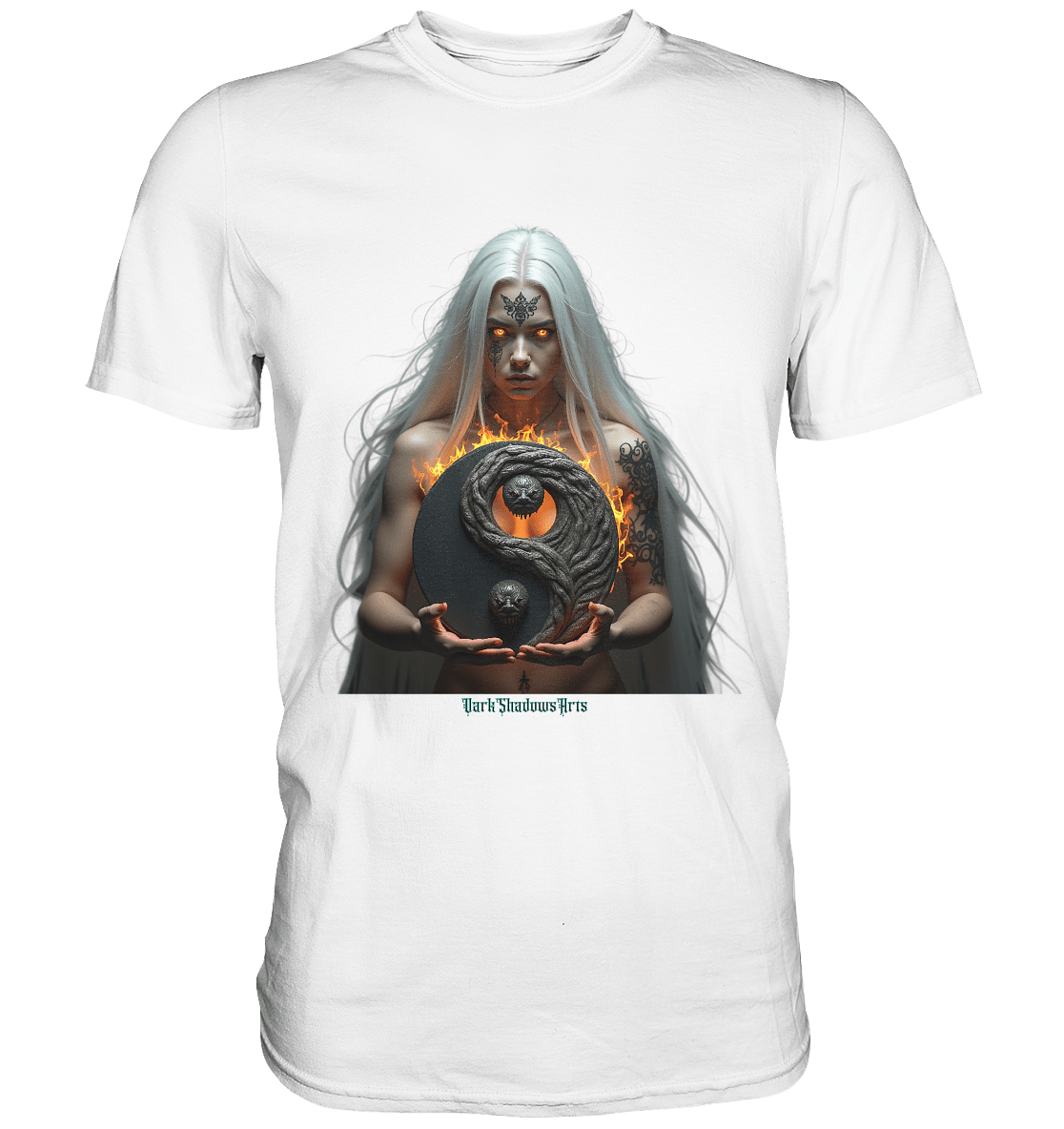 Flamebound Guardian - Silver - Haired Enchantress - Premium Shirt | Unisex - Shirts | Dark Shadows Arts