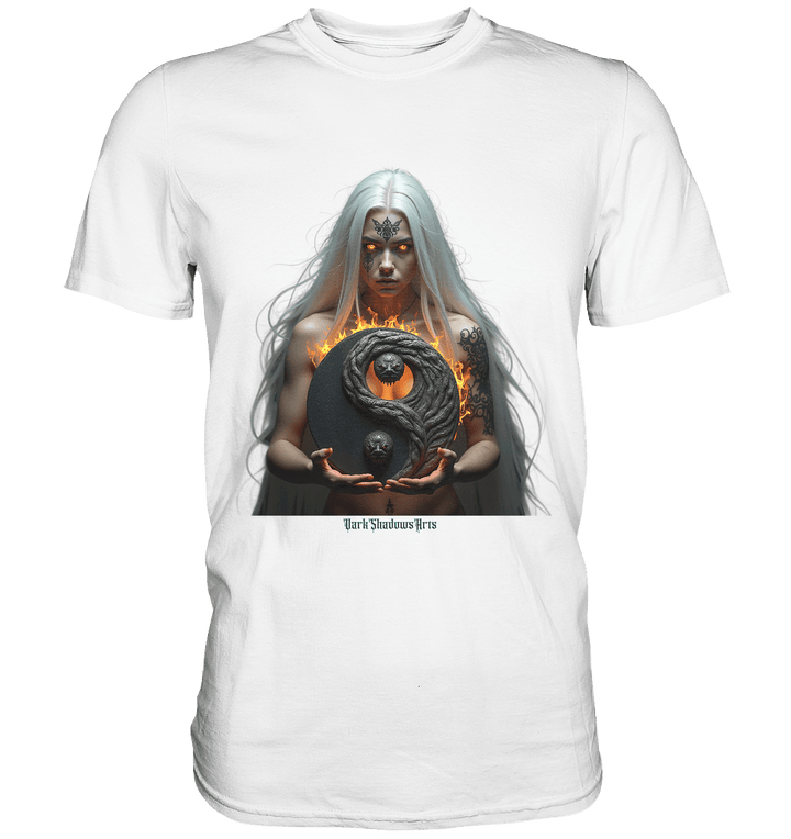 Flamebound Guardian - Silver - Haired Enchantress - Premium Shirt | Unisex - Shirts | Dark Shadows Arts