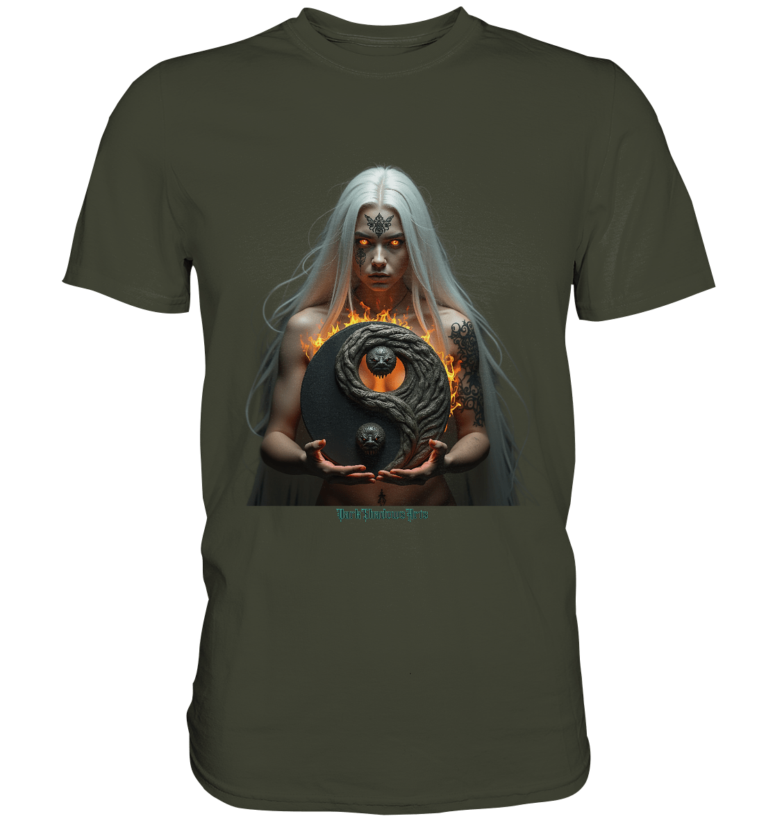 Flamebound Guardian - Silver - Haired Enchantress - Premium Shirt | Unisex - Shirts | Dark Shadows Arts