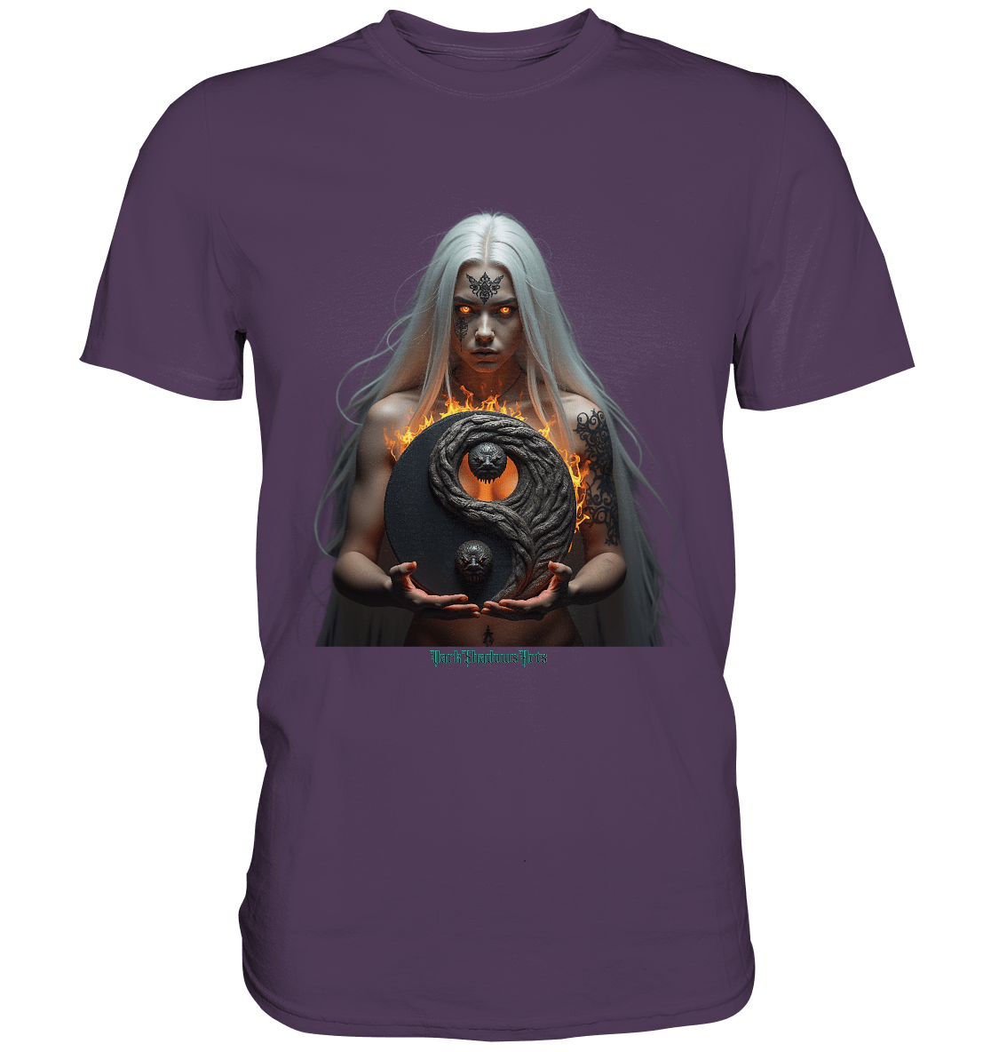 Flamebound Guardian - Silver - Haired Enchantress - Premium Shirt | Unisex - Shirts | Dark Shadows Arts