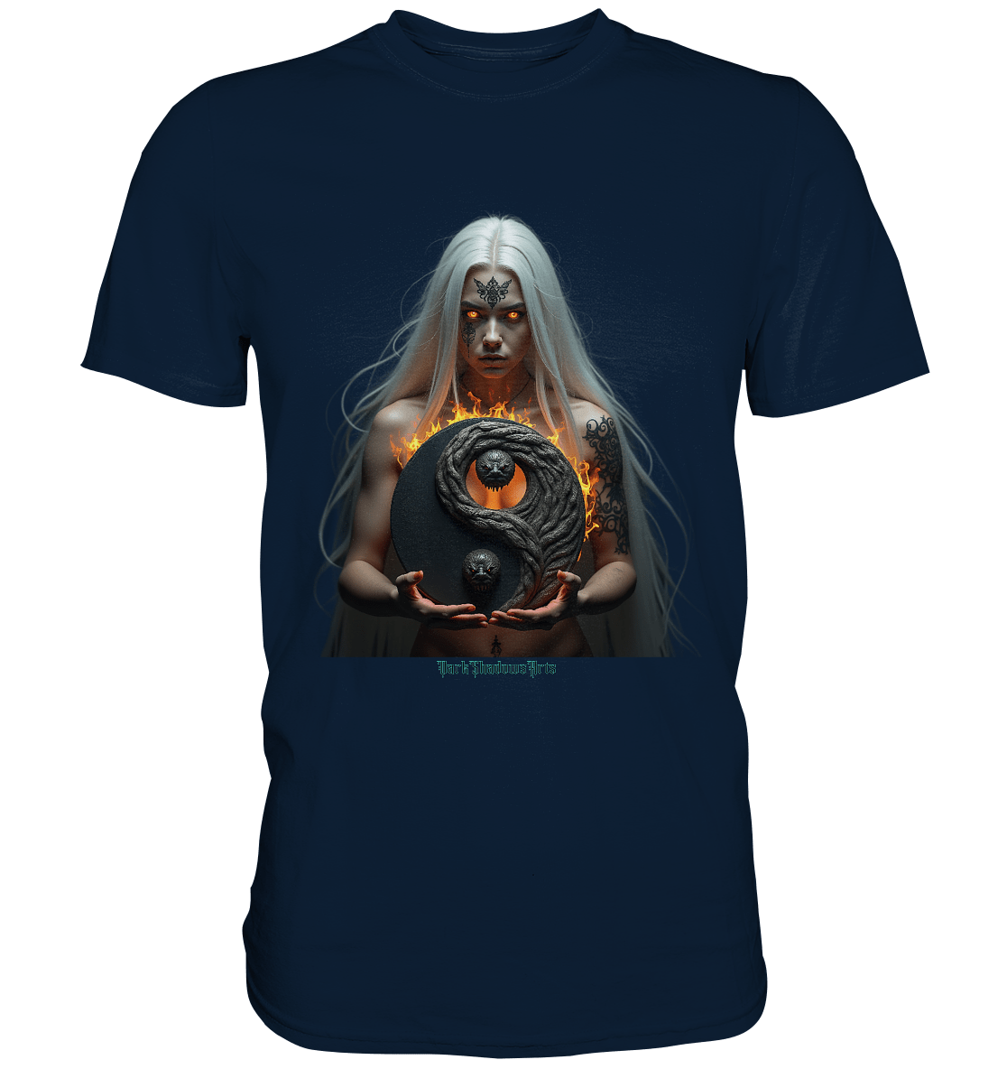 Flamebound Guardian - Silver - Haired Enchantress - Premium Shirt | Unisex - Shirts | Dark Shadows Arts