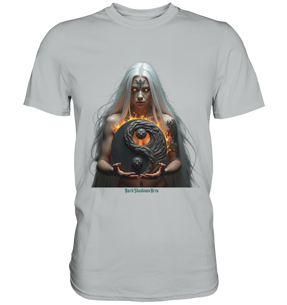 Flamebound Guardian - Silver - Haired Enchantress - Premium Shirt | Unisex - Shirts | Dark Shadows Arts