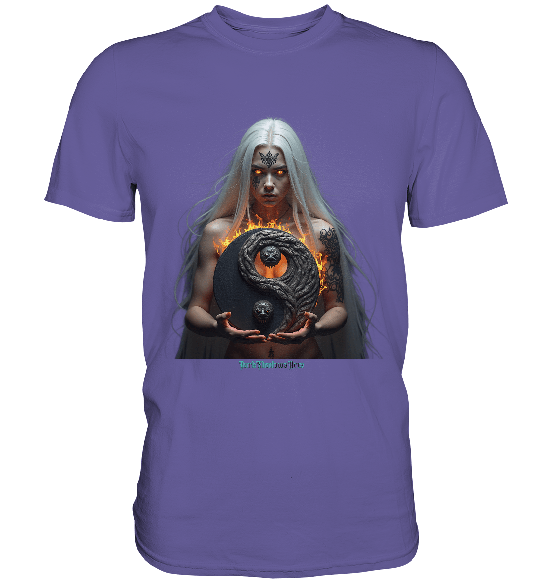 Flamebound Guardian - Silver - Haired Enchantress - Premium Shirt | Unisex - Shirts | Dark Shadows Arts