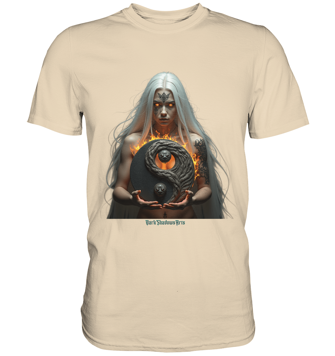 Flamebound Guardian - Silver - Haired Enchantress - Premium Shirt | Unisex - Shirts | Dark Shadows Arts