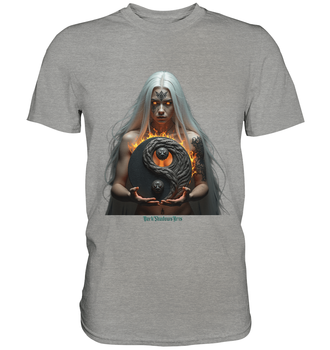Flamebound Guardian - Silver - Haired Enchantress - Premium Shirt | Unisex - Shirts | Dark Shadows Arts