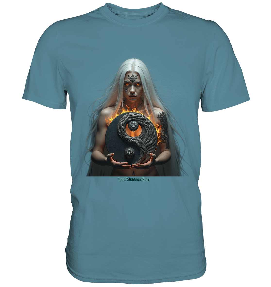 Flamebound Guardian - Silver - Haired Enchantress - Premium Shirt | Unisex - Shirts | Dark Shadows Arts