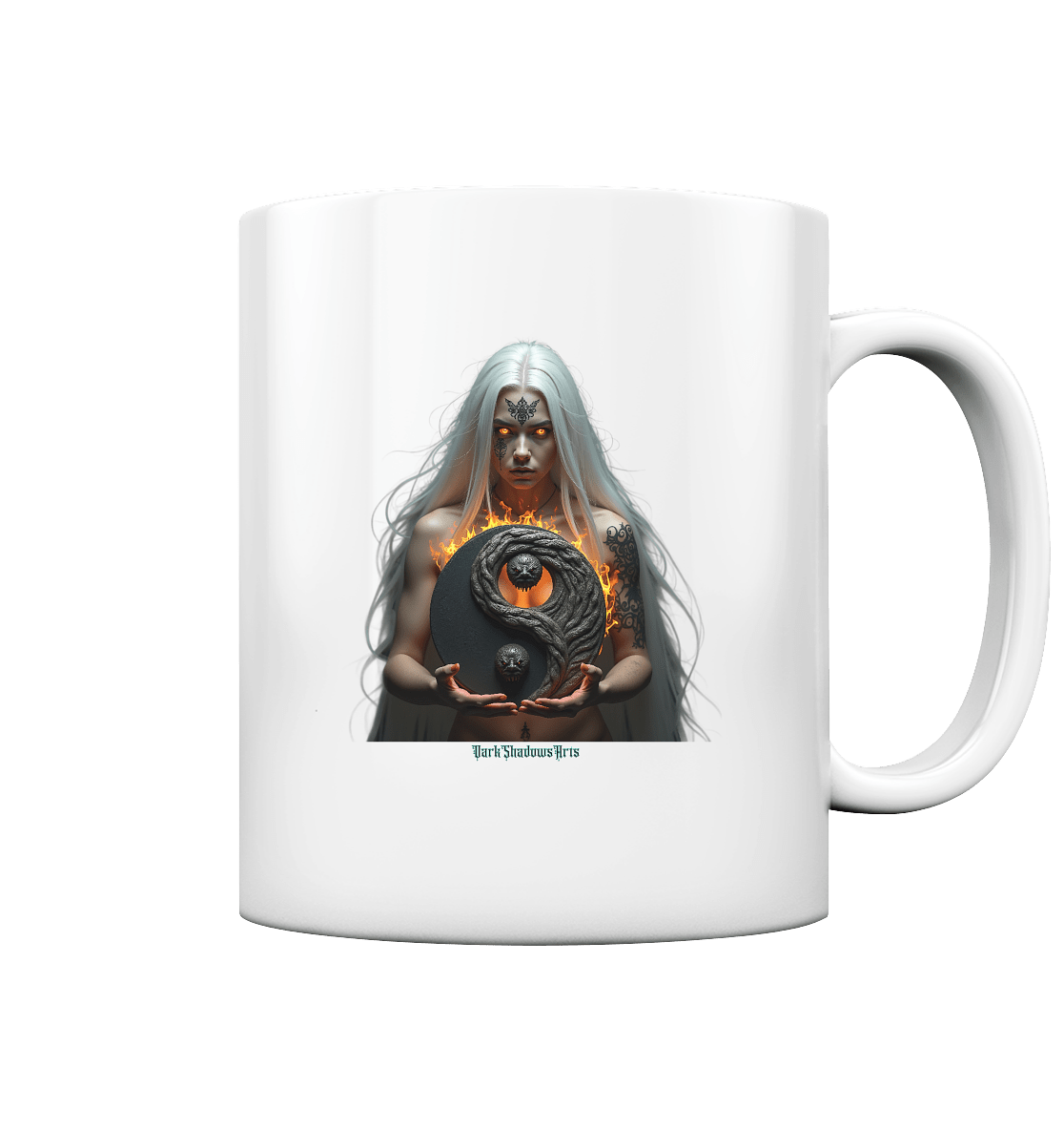 Flamebound Guardian - Silver - Haired Enchantress - Tasse glossy | Trinkgefäße | Dark Shadows Arts