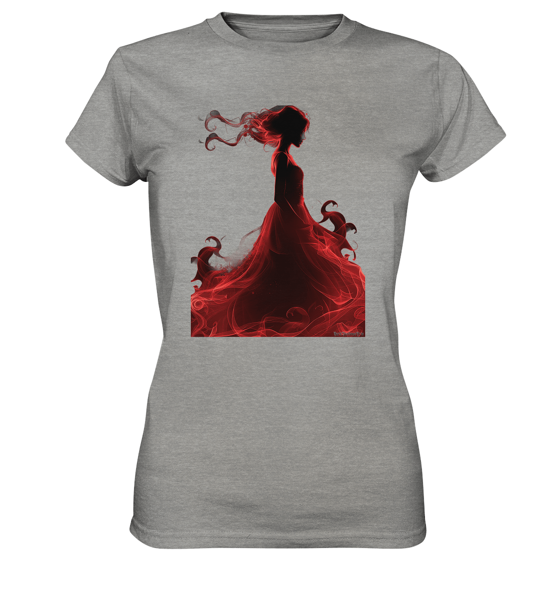 Flammende Eleganz – Tänzerin im Schatten - Ladies Premium Shirt | Lady - Shirts | Dark Shadows Arts