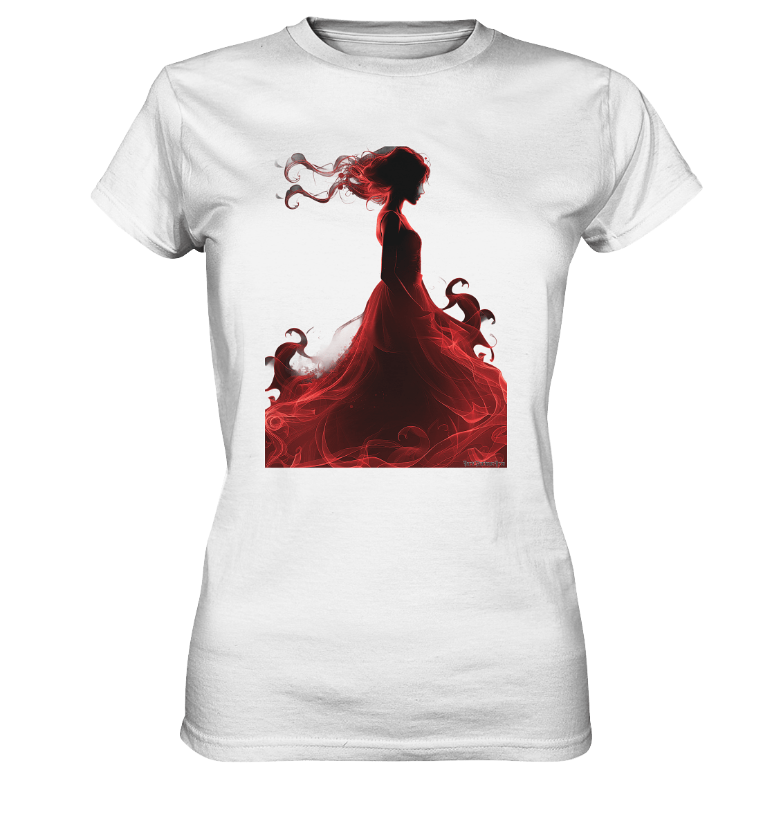 Flammende Eleganz – Tänzerin im Schatten - Ladies Premium Shirt | Lady - Shirts | Dark Shadows Arts